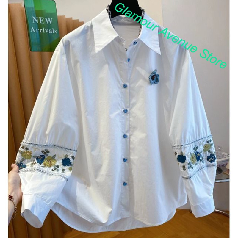 Good Floral & Wedding Decor Supply Photos - Camicia bianca ricamata di lusso francese,