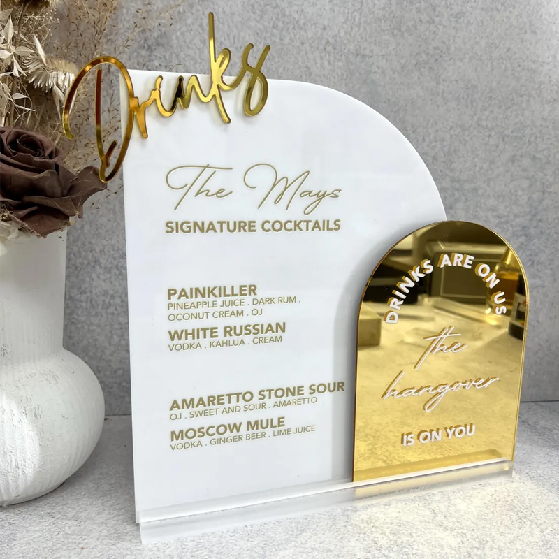 Menu da bar personalizzato con - Table Number Gold recensione e prezzo